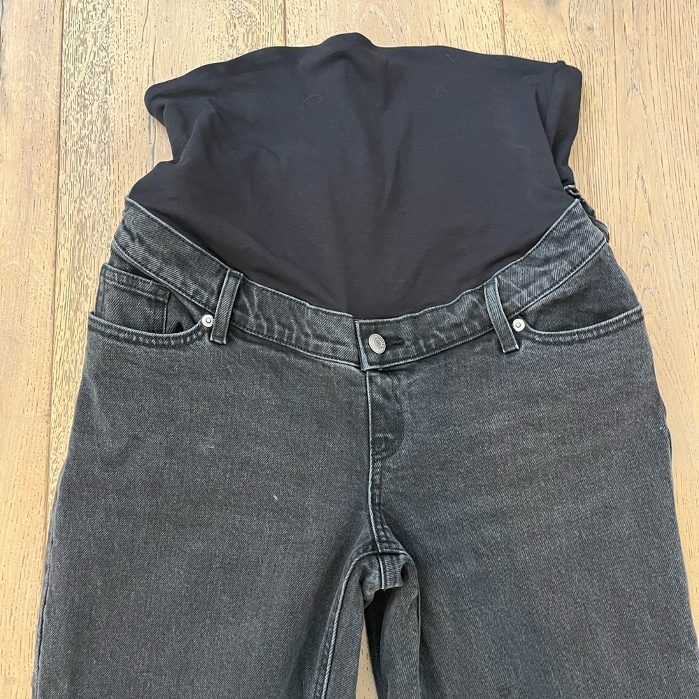 H&M MAMA Straight Ankle Jeans Size Medium Maternity Pregnancy Black - Picture 6 of 6